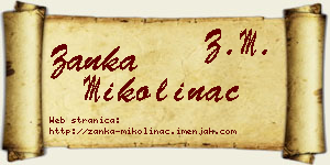 Žanka Mikolinac vizit kartica
